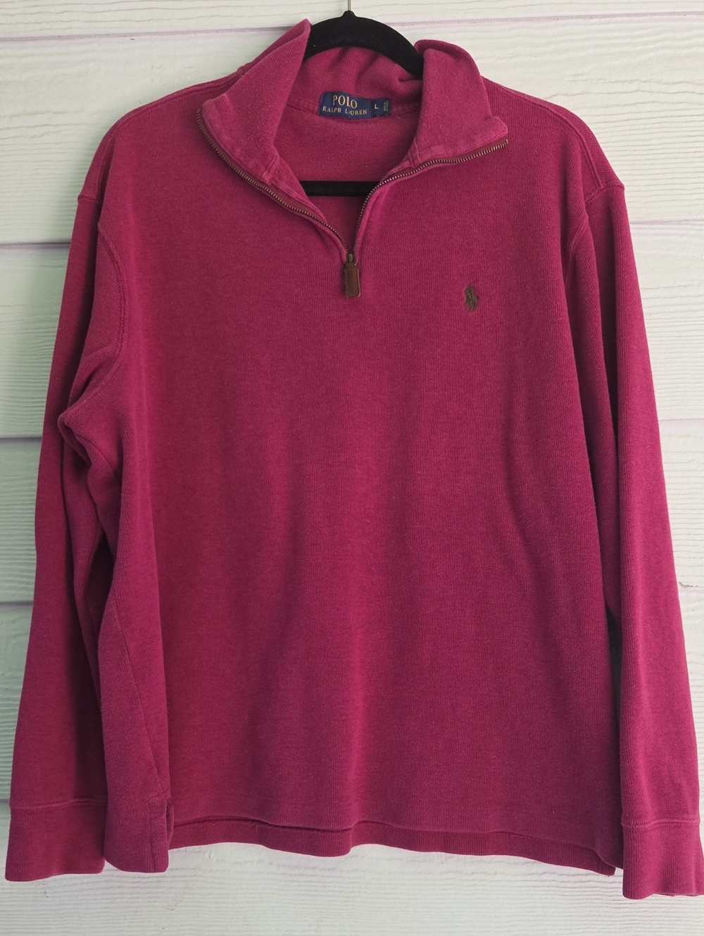 Ralph Lauren Raspberry Knit 1/4 Zip Pullover